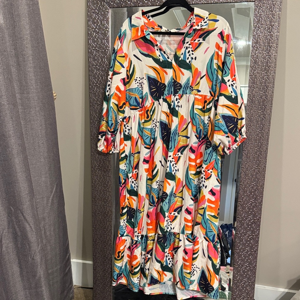 UMGEE Tropical Print Maxi Dress